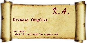 Krausz Angéla névjegykártya